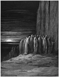 Wergiliusz (70-19 p.n.e.) i Dante, ilustracja do Boskiej komedii (Piekło) Dantego Alighieri (1265-1321), Paryż, opublikowano w 1885